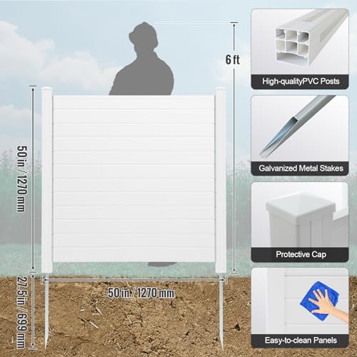 50" W x 50" H 2-Panel Vinyl Privacy Fence I824