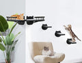 Black Wall-Mounted Cat Shelves with Scratching Pad A8258