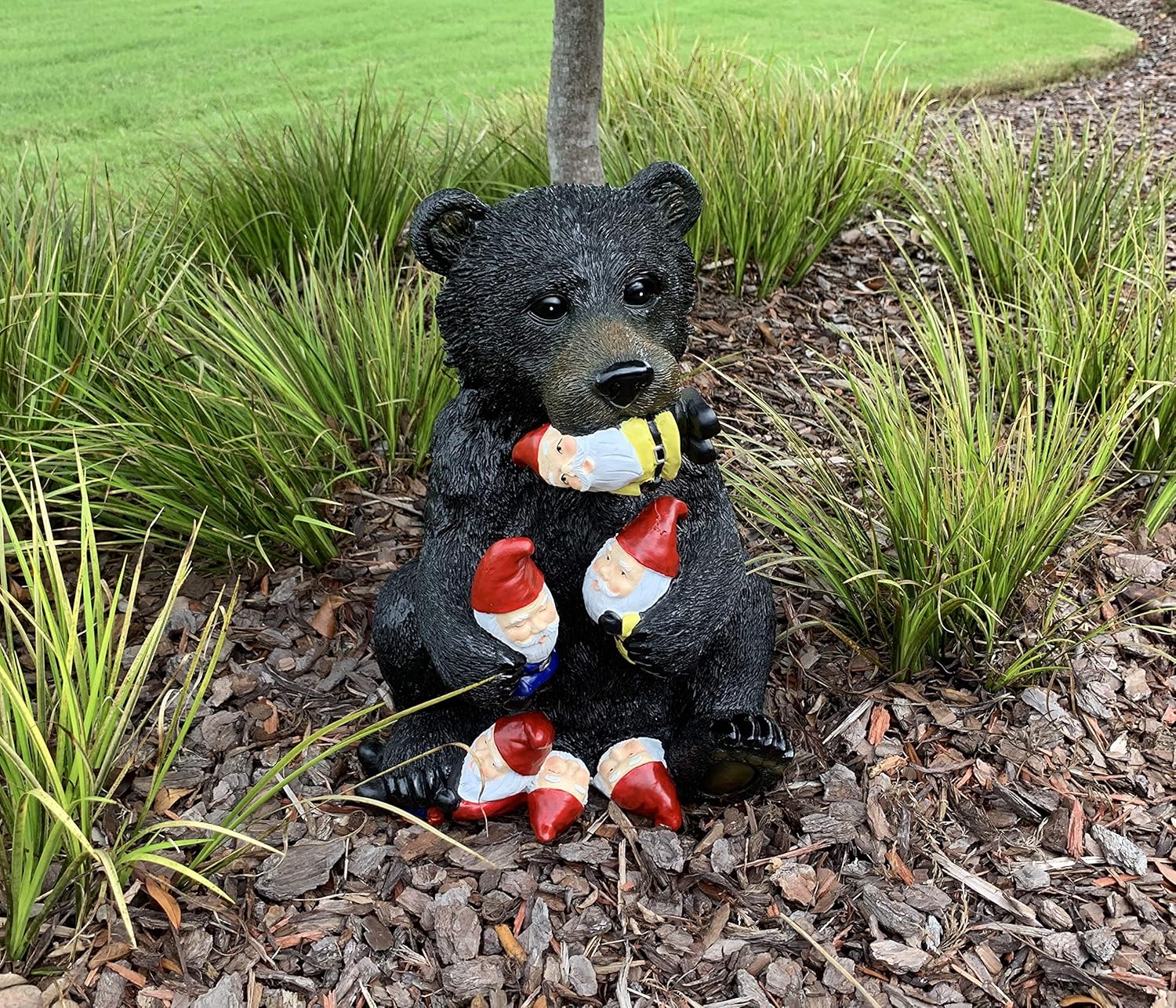 Black Bear Garden Gnome Statue R946