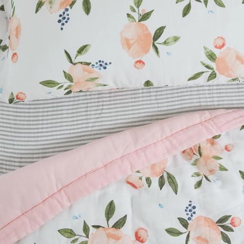 Cotton Muslin 3-Piece Toddler Bedding Set with Comforter, Crib Sheet, Envelope Pillowcase R685493