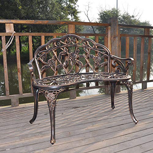 Bronze Metal Rose Bench for 2 Person Seat T7345