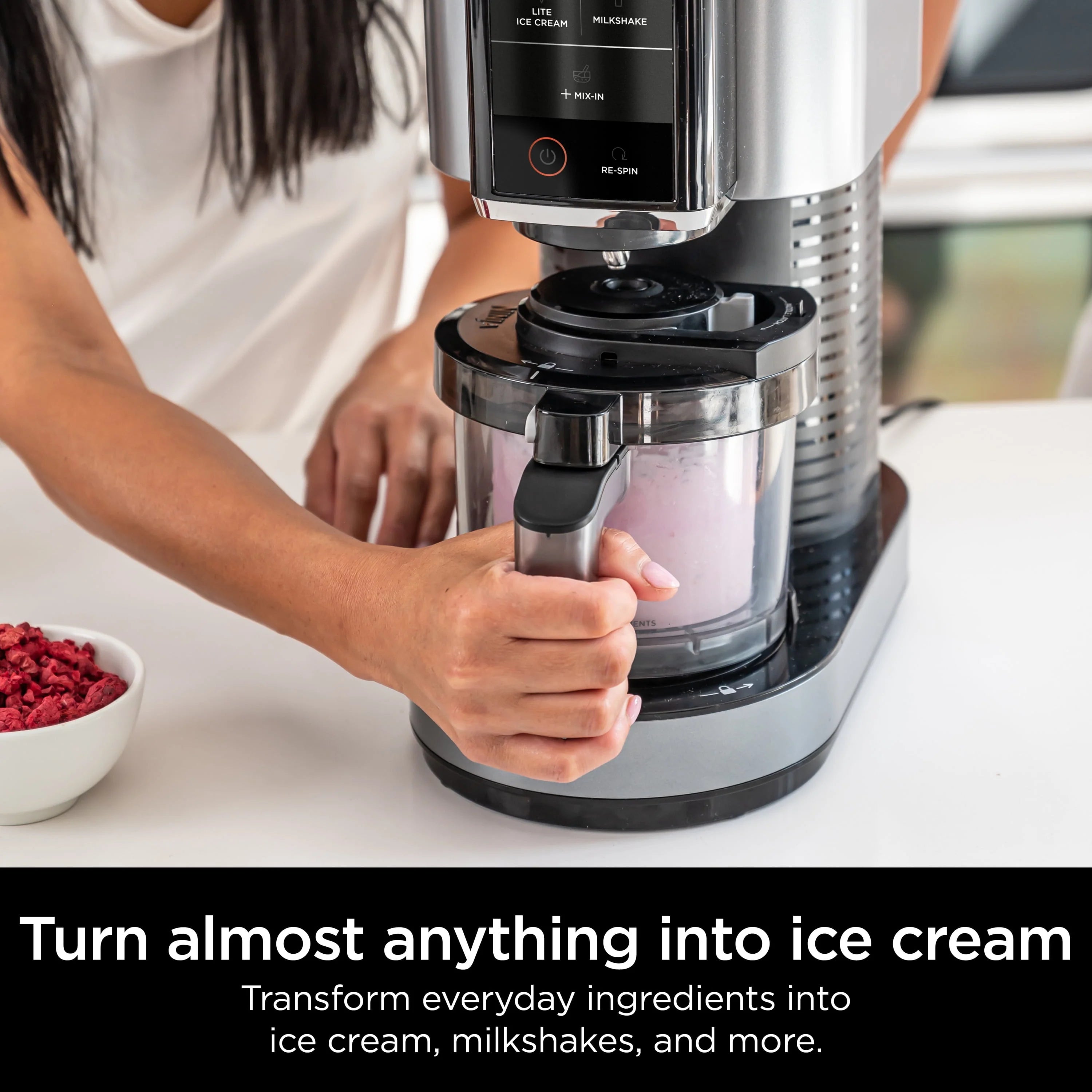 Ice Cream Maker with 5 One-Touch Programs, 16oz. Pints with Storage Lids G99225