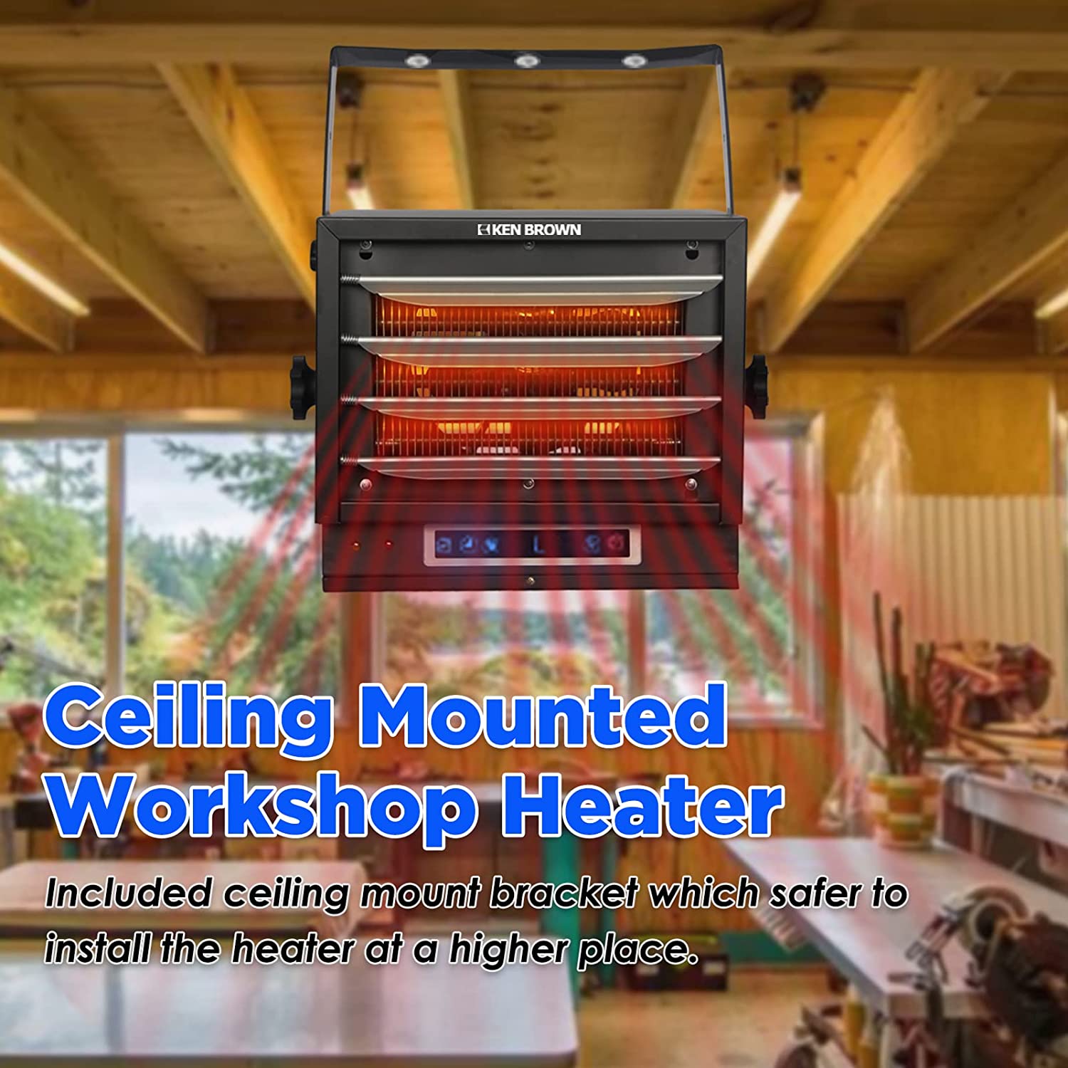 7500W Digital Fan Forced Ceiling Mount Heater with Remote and Digital Thermostat T66785