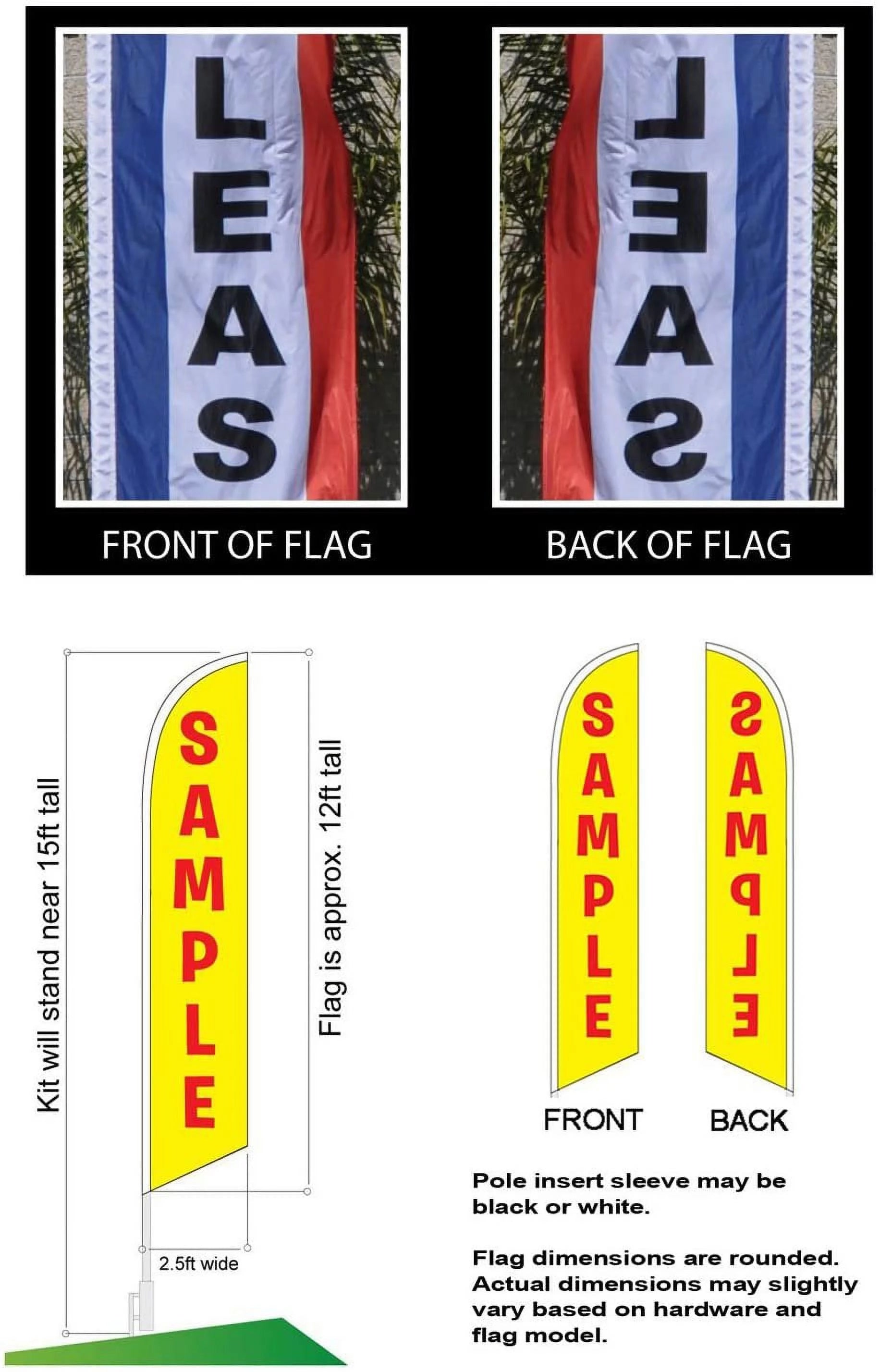Feather Banner Sign with Flag Pole Kit and Ground Stake I117391