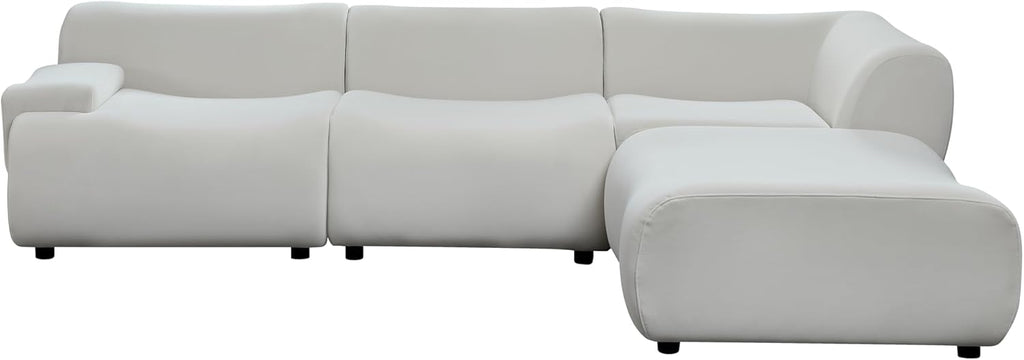 White Curved Sectional Sofa L90764