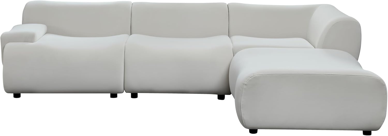 White Curved Sectional Sofa L90764
