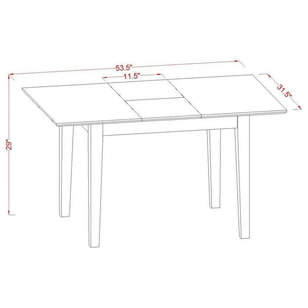 5 Piece Rectangle Kitchen Table with Leaf and 4 Chairs, Oak G246371