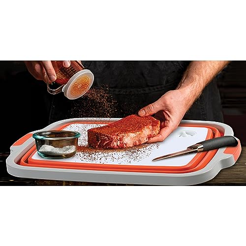Large BBQ Collapsible Cutting Board and Grill Caddy Tub with Colander & Lid S12698