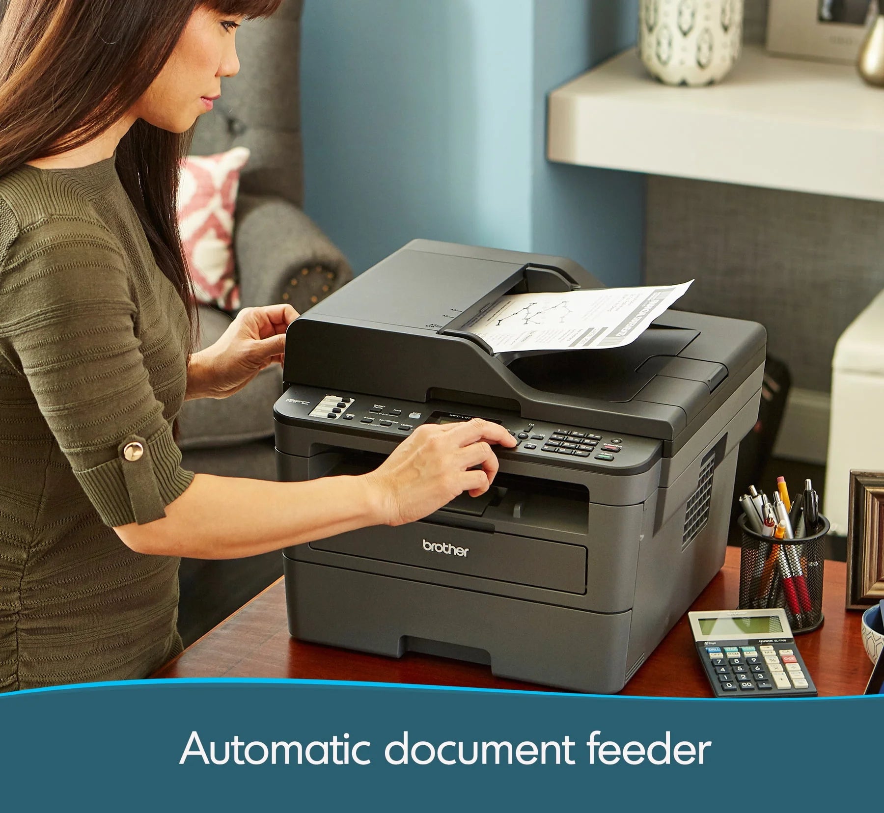 Monochrome Laser All-in-One Printer with Duplex Printing and Wireless Connectivity I85699