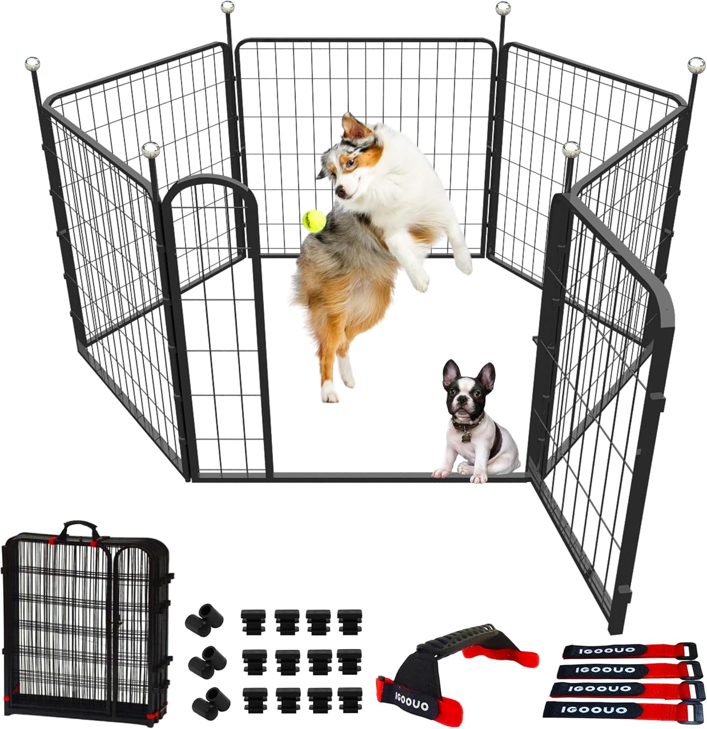32'' Portable Metal Dog Playpen with 6 Panels I749