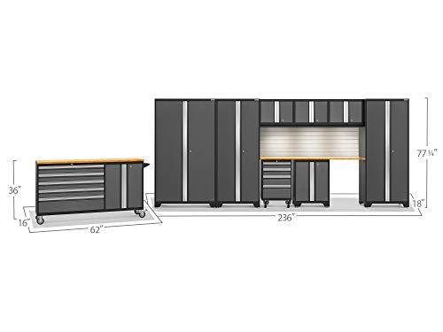 Gray 10 Piece Garage Cabinets W226