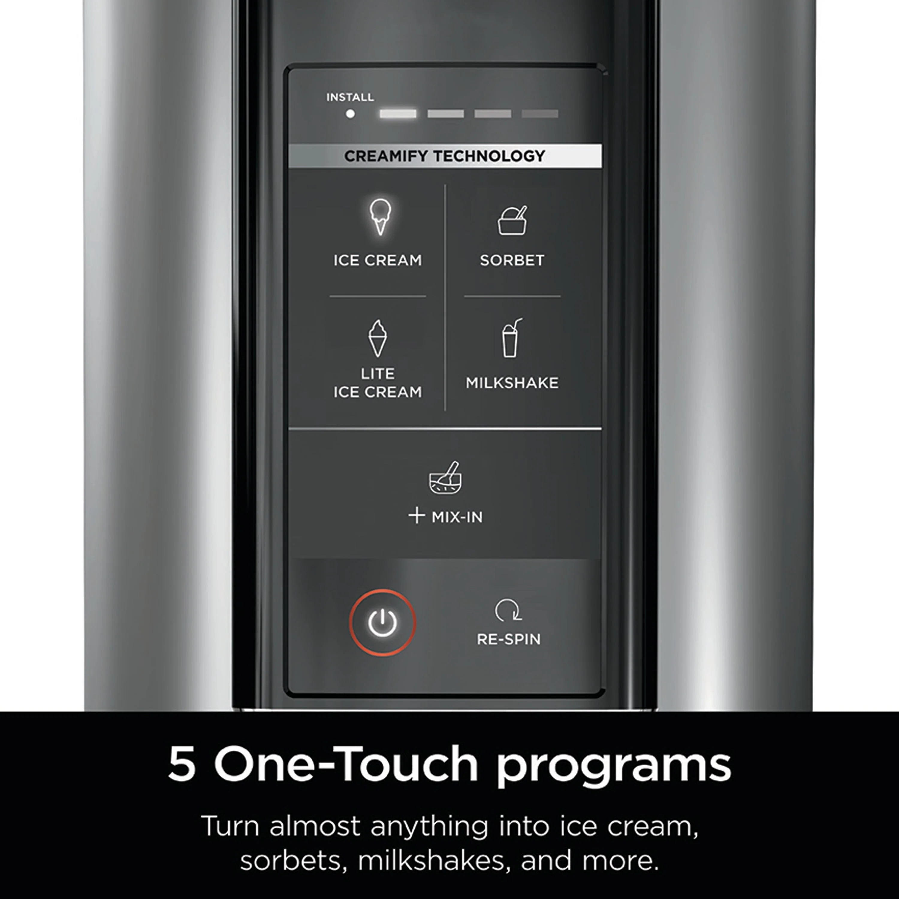 Ice Cream Maker with 5 One-Touch Programs, 16oz. Pints with Storage Lids G99225