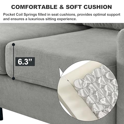 Navy Blue Fabric Upholstered L Shaped Sectional Sofa with Storage Ottoman O826