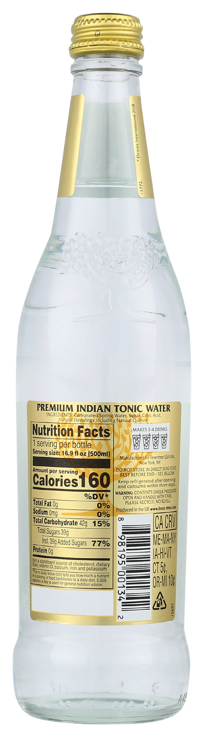Indian Tonic 8X500Ml 16.9 Fluid Ounce Pack Of 8 D925
