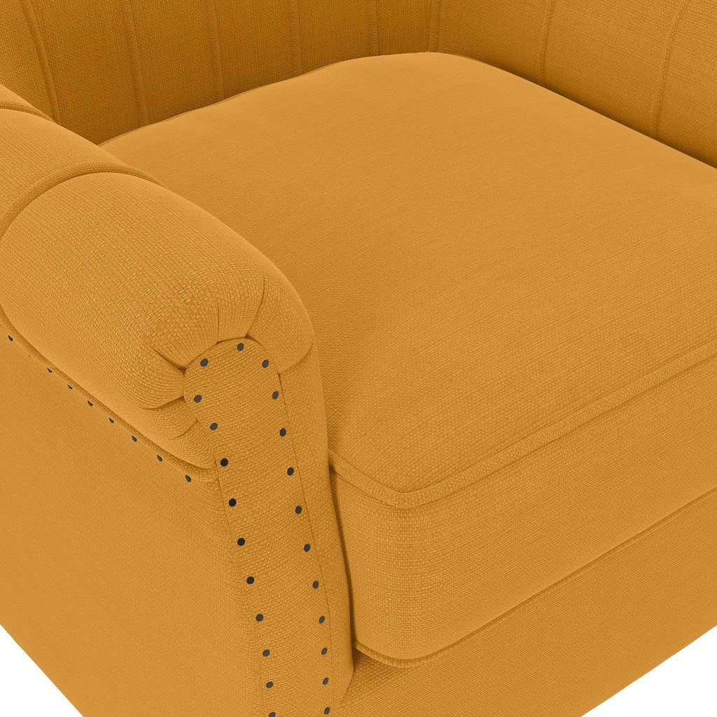 Mustard Yellow Linen Armchair W369310