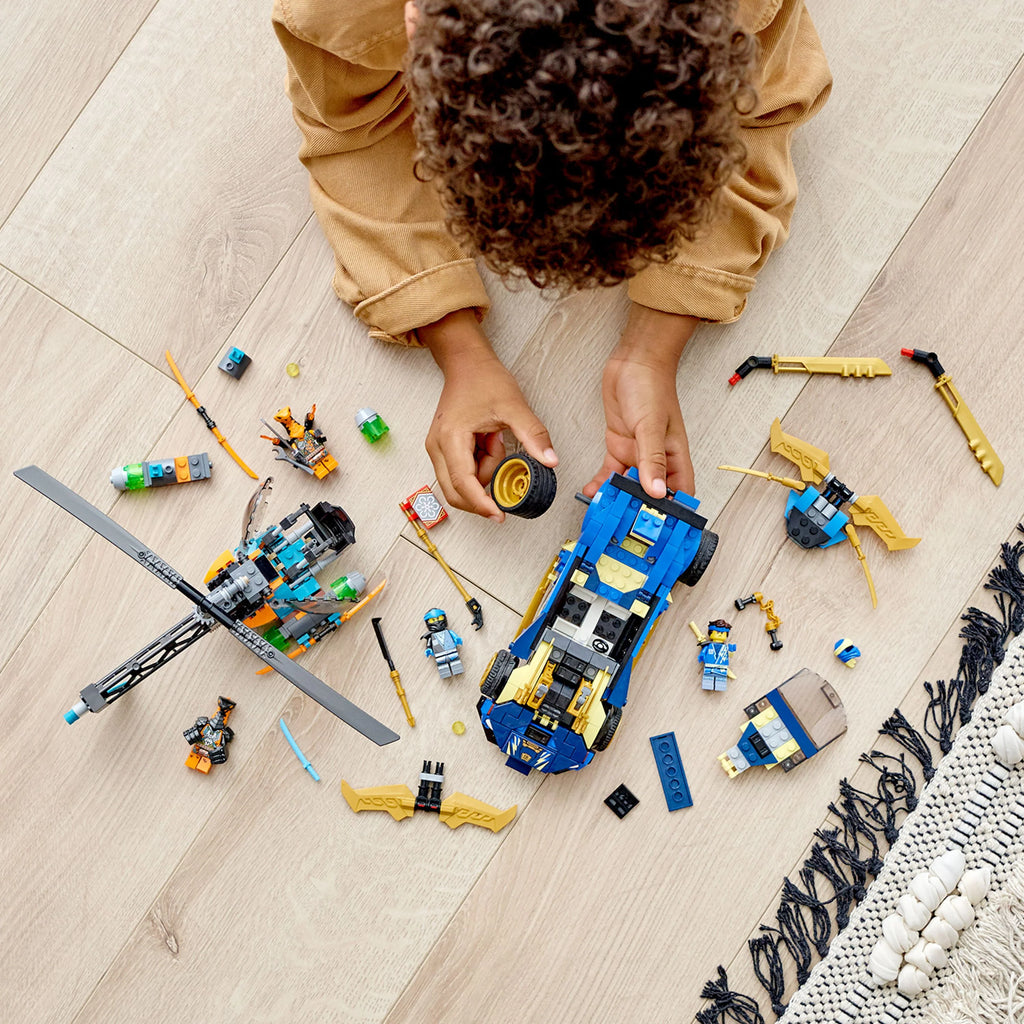 LEGO Race Car Set with Toy Helicopter and Boa Snake Figure Z74284