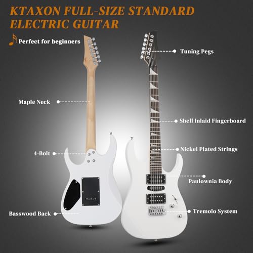 Matte Black Electric Guitar with 20Watt Amp and Starter Kit K362