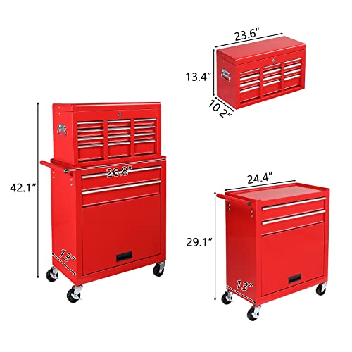 5-Drawer Rolling Tool Chest with Lockable Wheels I992