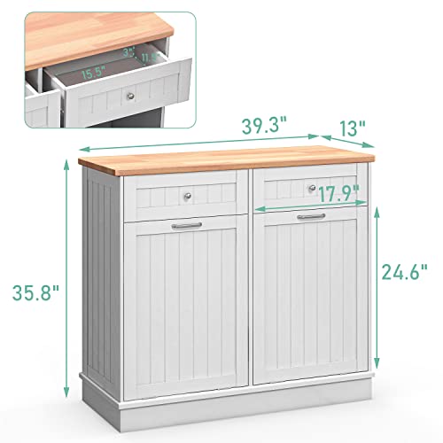 White Tilt Out Trash Cabinet 10 Gallon A75921