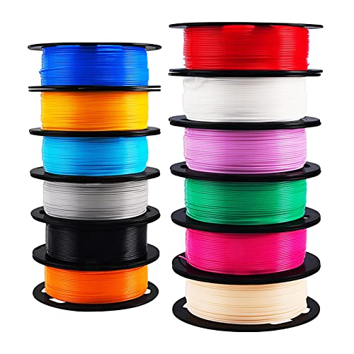 6 Spools Bicolor Dual Color 1.75mm 3D Printer Filament Bundle, Silk PLA, 250g X 6 Spools F350962