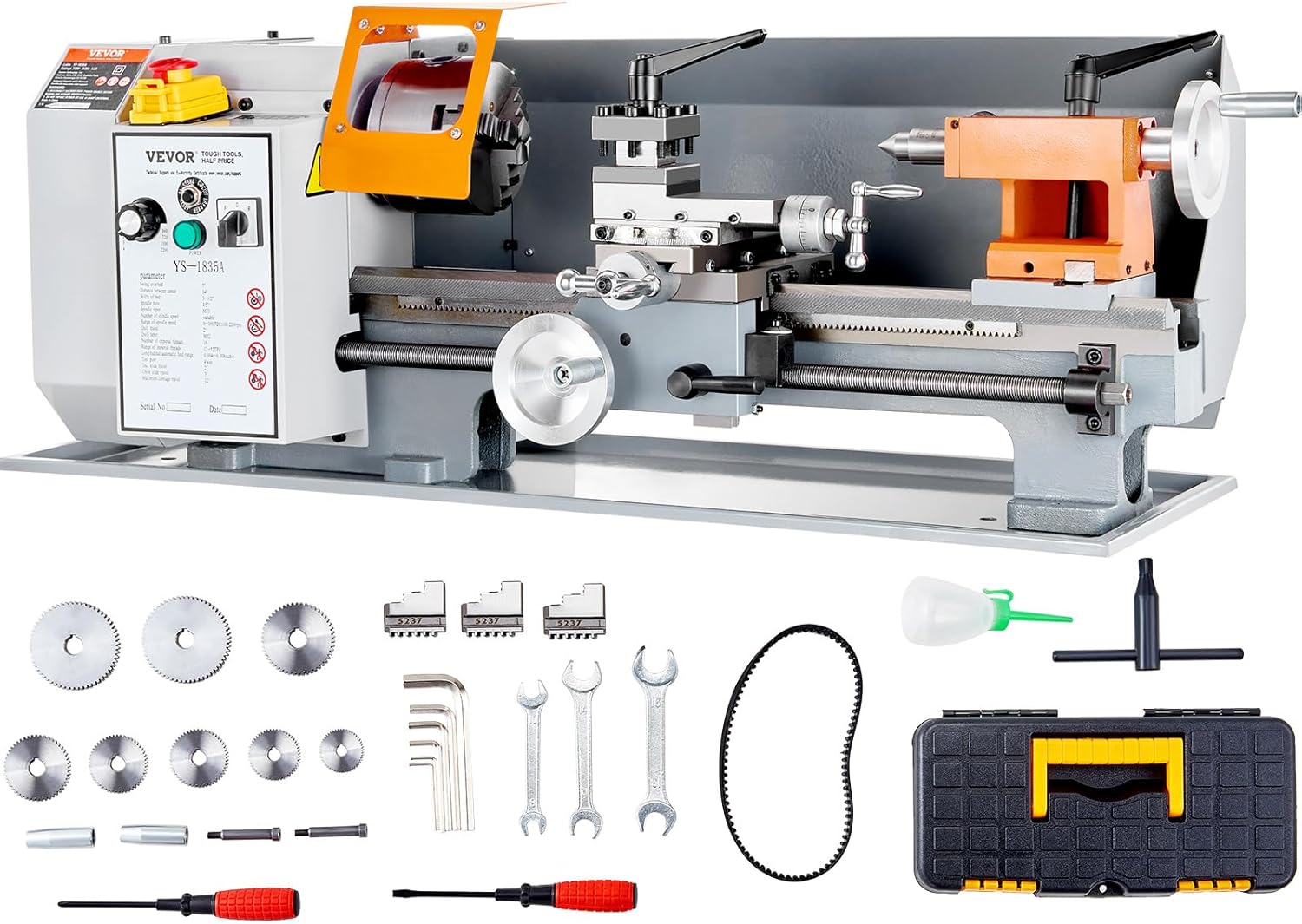7'' x 13.78'' Metal Lathe with Tool Box W24229