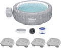 Gray Inflatable Round Hot Tub with Cover & 4 Non-Slip Pool Spa Seat D68976