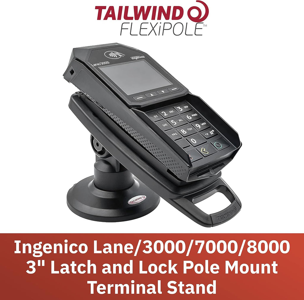 Black Compact Pole Mount Terminal Stand S337109