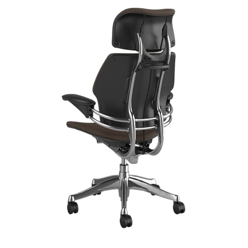 Polished Aluminum Frame Black Lotus Fabric Ergonomic Office Chair with Headrest I50175