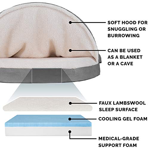 Pink 26-inch Round Cooling Gel Dog Bed with Removable Washable Cover A84213