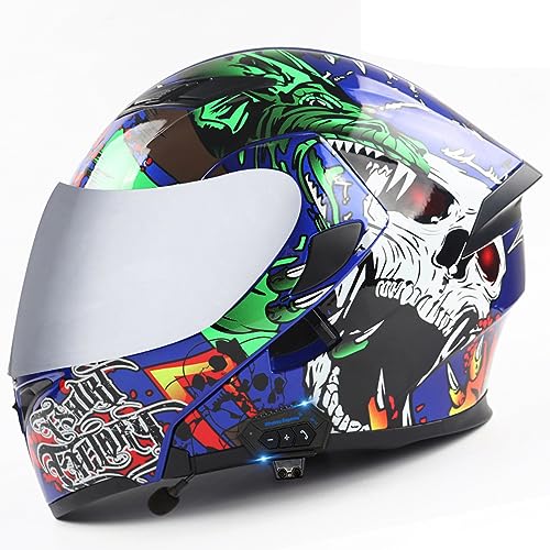 DOT Approved Dual Visor Flip Up Full Face Motorcycle Helmet Z707
