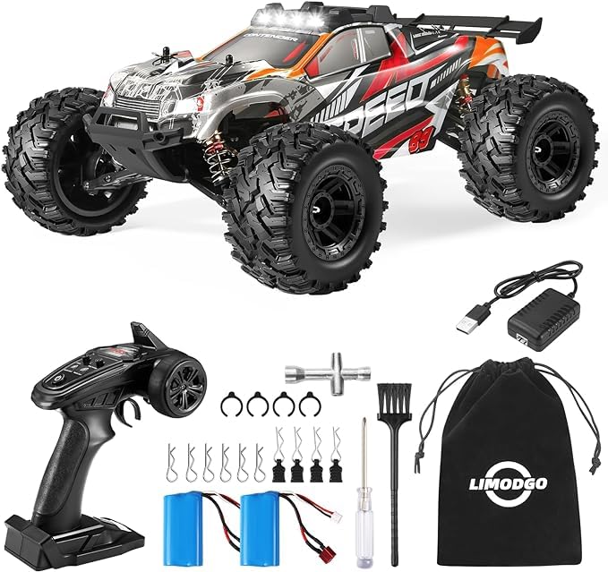 4WD 1:10 All Terrain RC Car with Headlights 2 Batteries L783745