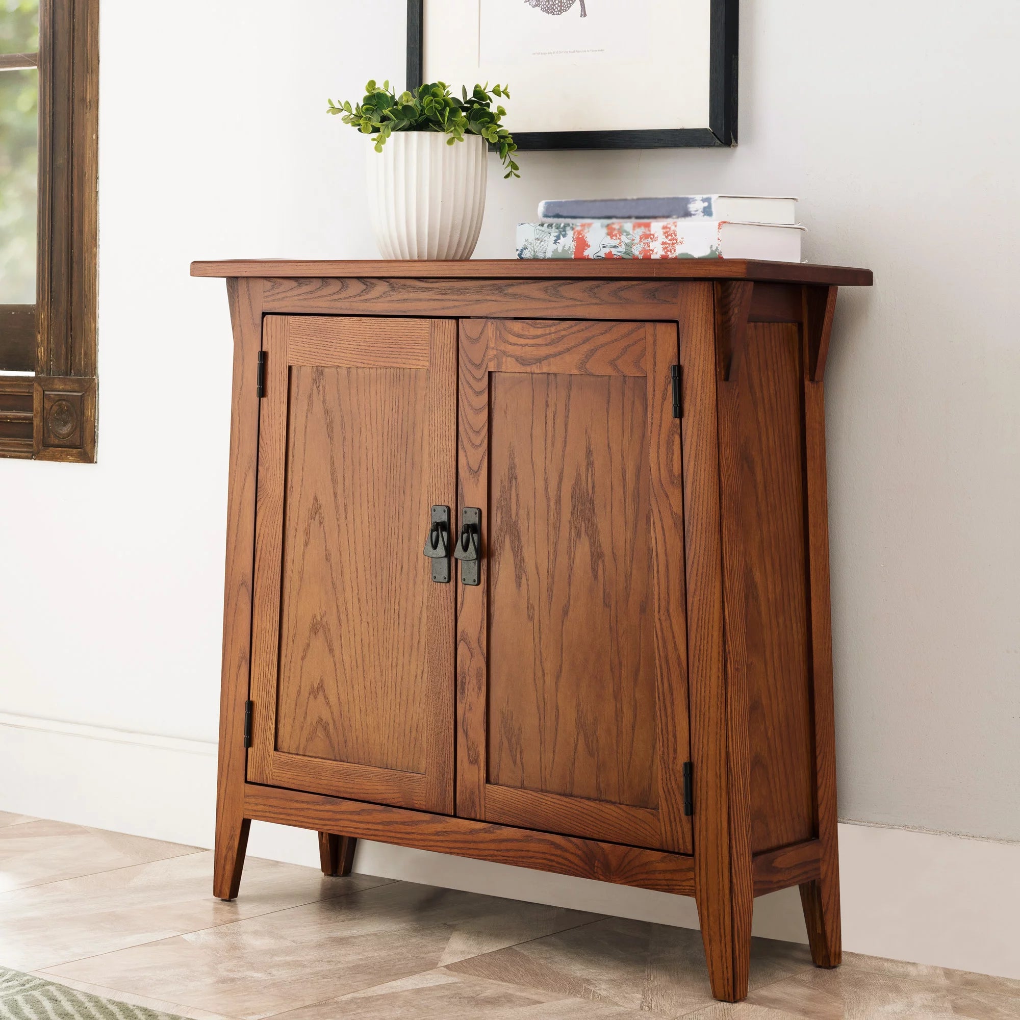 Solid Wood Hall Stand, Rich Russet Finish X226456