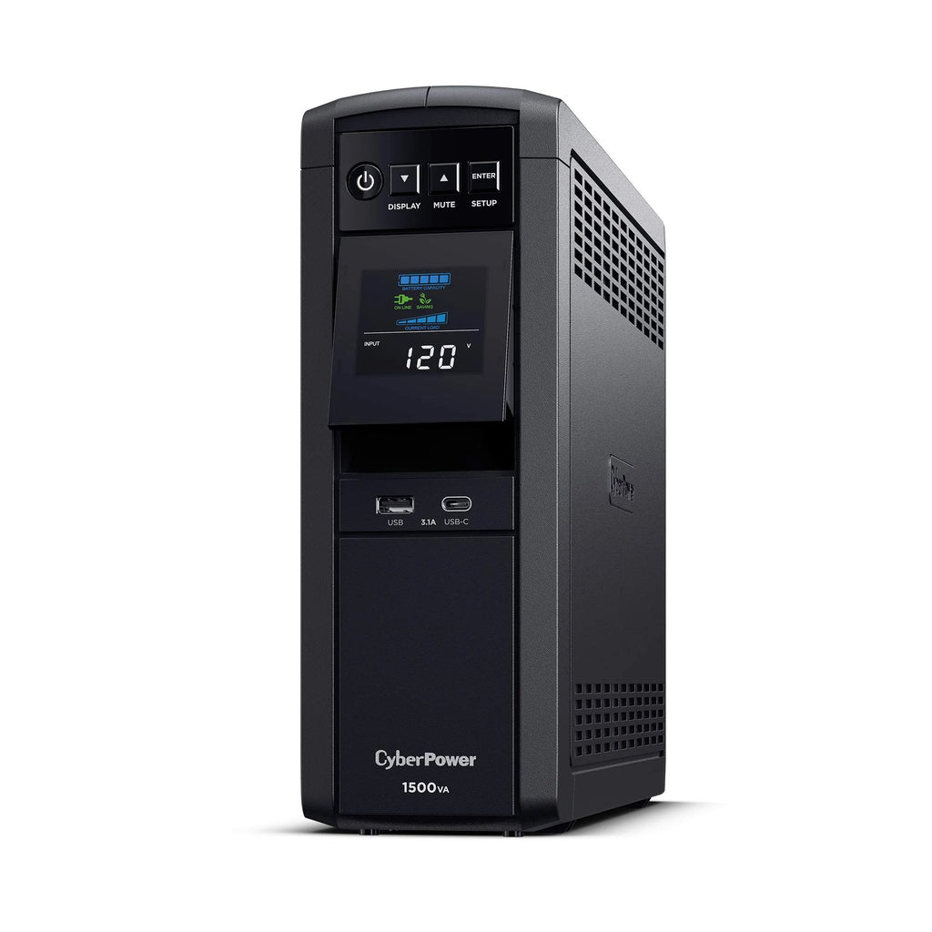 Black 1500VA/1000W UPS System, 12 Outlets, Mini Tower E68600