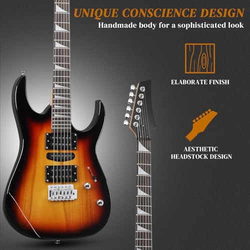 Matte Black Electric Guitar with 20Watt Amp and Starter Kit K362