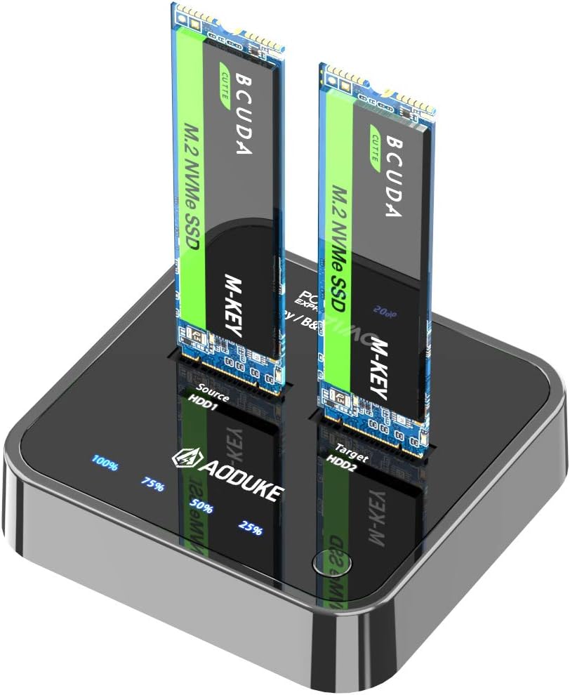 Dual-Bay NVME/SATA SSD Enclosure with Offline Clone V84709