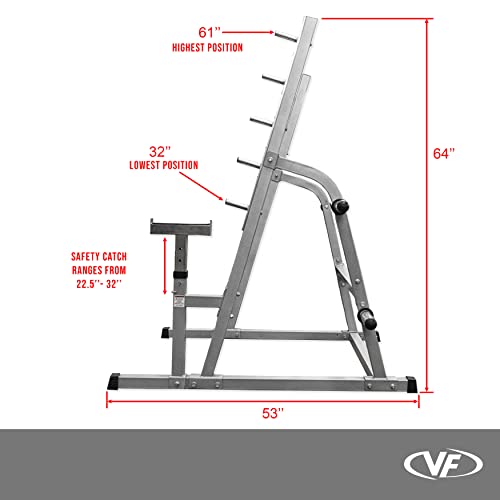 Adjustable Spotter Arms Half Power Cage Bench Press and Squat Rack Combo V8469
