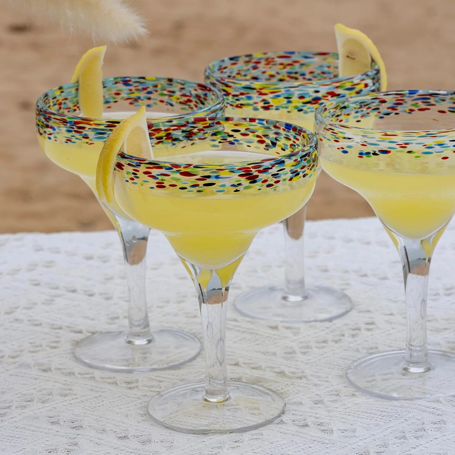 Set of 4 Hand Blown Glasses J2829
