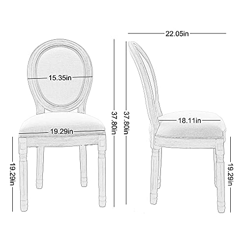 Dining Chairs Set of 2 Fabric Cane Upholstered Solid Wood Frame X5510