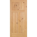 32 in. x 80 in. Rustic Knotty Alder 3-Panel Unfinished Wood Front Door Slab O973073