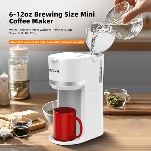 Black Single Serve Coffee Maker for K Cup and Ground Coffee, 6 to 12 oz. Brew Sizes T410663
