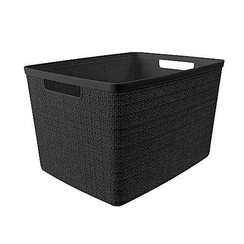 Set of 4 White Plastic Decorative Storage Baskets Q691