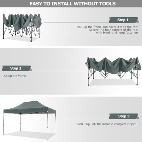 10x20 Heavy Duty Pop up Canopy with 6 sidewalls, Waterproof Outdoor Tent F45217