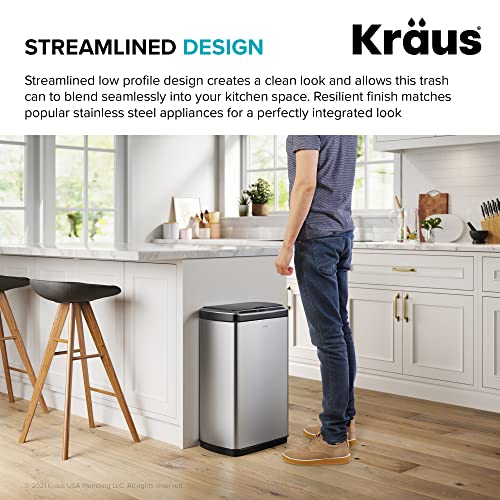 Rectangular 13 Gallon Hands-Free Motion Sensor Trash Can V96420