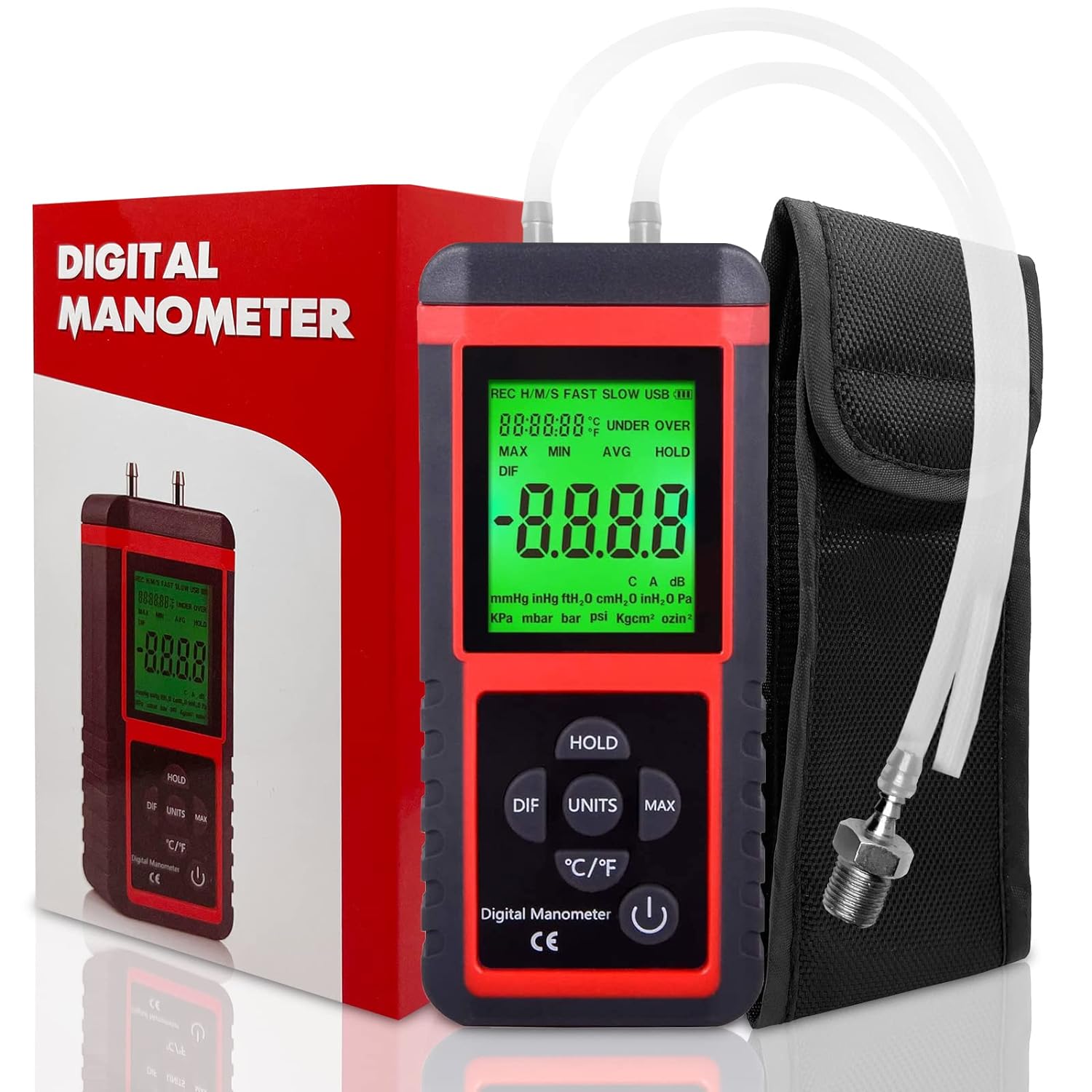 Digital Air Pressure Meter Differential Pressure Gauge D345503