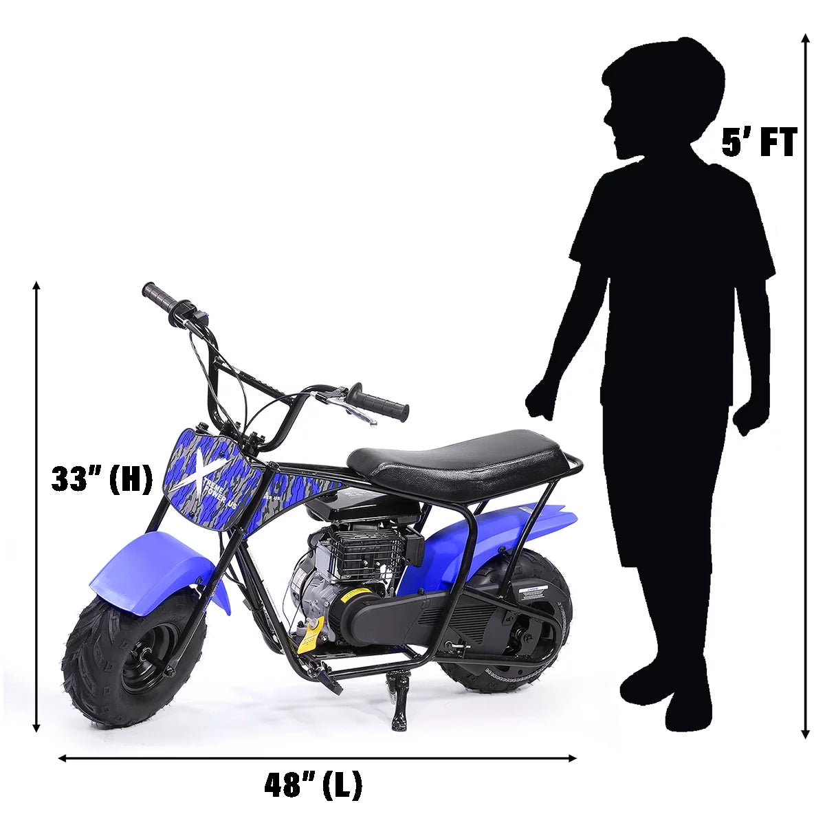 Blue 99cc Off-Road Mini Bike I7871