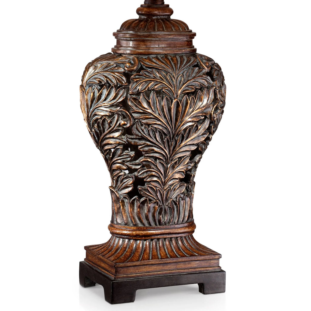 Traditional Table Lamps 32.5" Tall Set of 2 Bronze Tan Rectangular Shade D707