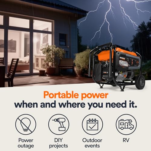 8,000-Watt Gas-Powered Portable Generator with Electric Start Q61021