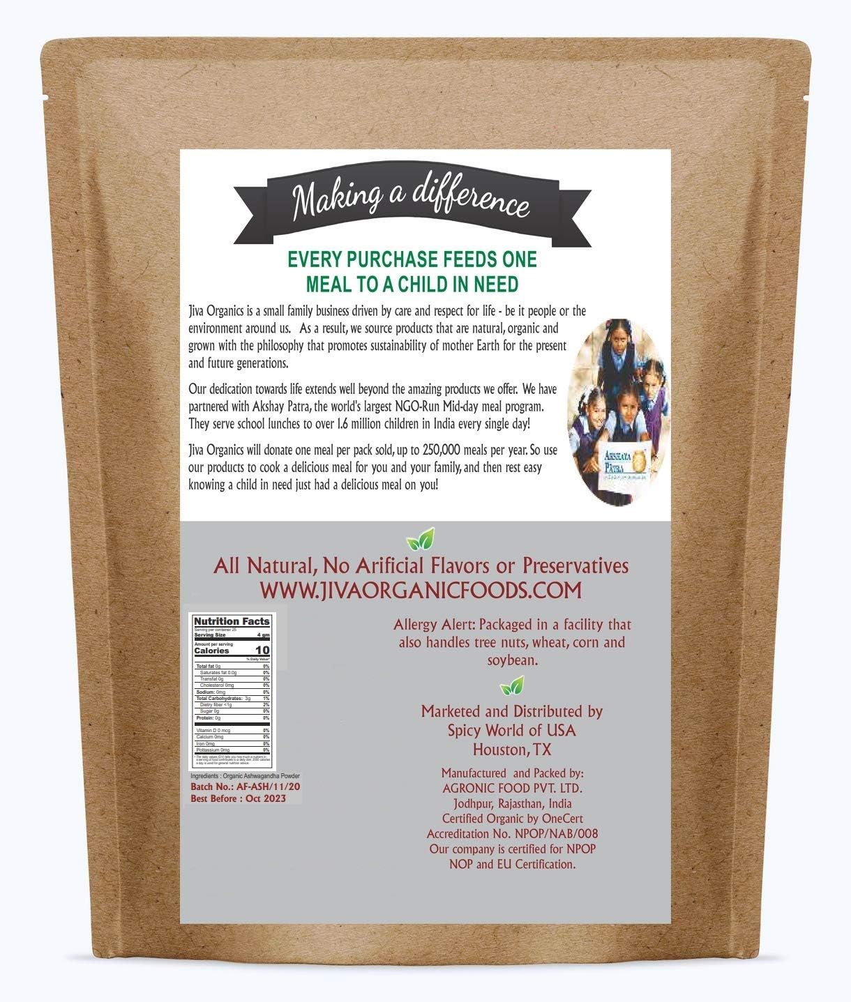 Ashwagandha Root Powder 1.25 Pound (20oz) M798038