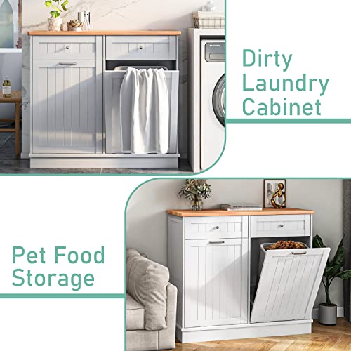 White Tilt Out Trash Cabinet 10 Gallon A75921