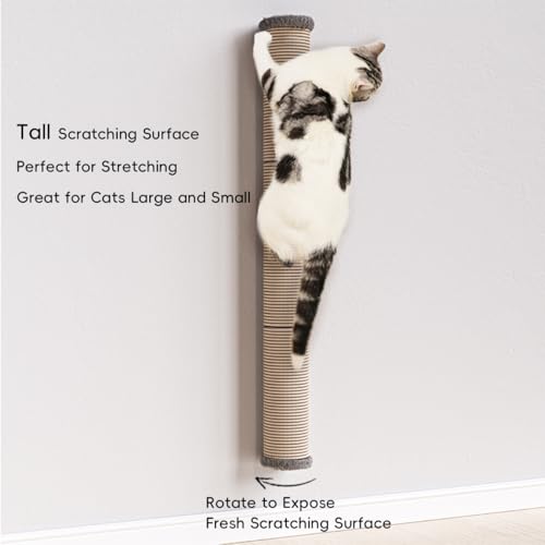 40" Wall Mounted Cat Scratcher Sisal Scratching Post Z284201
